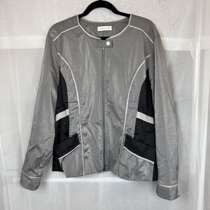 Vintage Christopher and banks metallic moto racer zip up jacket MD grunge